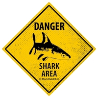 MACENAUER Samolepka Shark area, 7,5 x 7,5 cm
