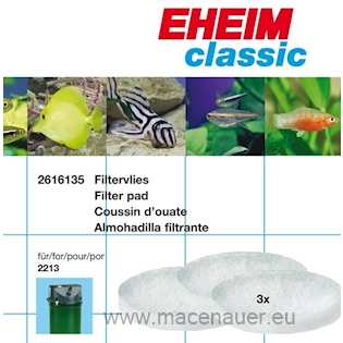 EHEIM Filtrační vata pro filtr Eheim 2213, Bílá 3 ks