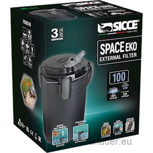 SICCE Vnější filtr Space EKO+ 100, 550 l/h, pro akvária do objemu 100 l, s filtračními náplněmi
