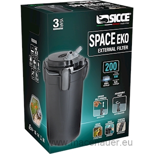 SICCE Vnější filtr Space EKO+ 200, 700 l/h, pro akvária do objemu 100-200 l, s filtračními náplněmi