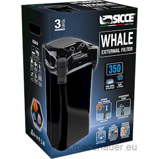 SICCE Vnější filtr Whale 350, černá, 1100 l/h, pro akvária o objemu 180-350 l