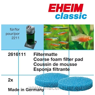 EHEIM Filtrační vložka pro filtr Eheim 2211 MODRÁ 2 ks
