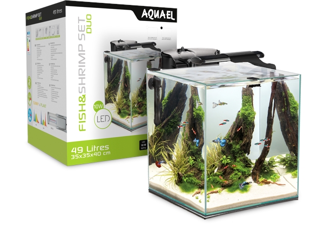 Aquael Akvárium Fish&Shrimp set 35 Black Duo, 49 l