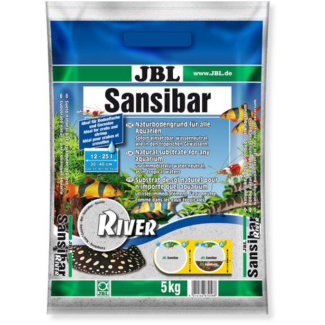 JBL Světlý substrát s černými kamínky Sansibar RIVER, 5kg