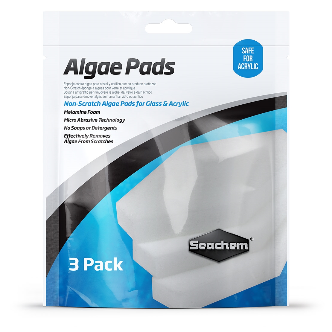 SEACHEM Melaminové houby Algae Pads 25mm, 3ks