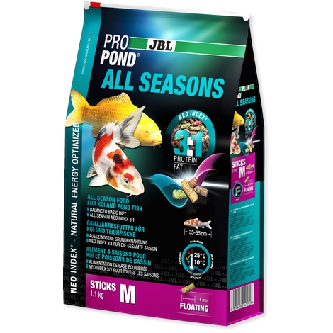 JBL Celoroční krmivo PROPOND ALL SEASONS M, 1,1 kg