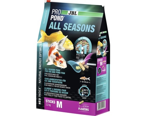JBL Celoroční krmivo PROPOND ALL SEASONS M, 2,2 kg