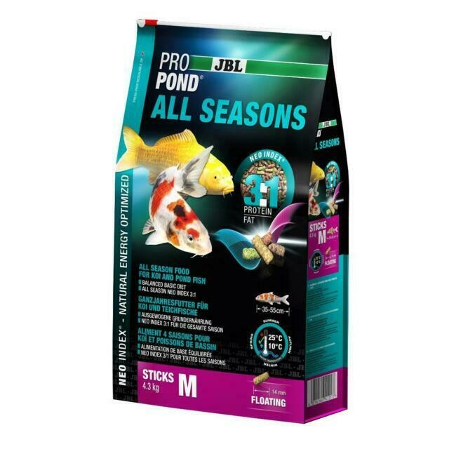 JBL Celoroční krmivo PROPOND ALL SEASONS M, 4,3 kg