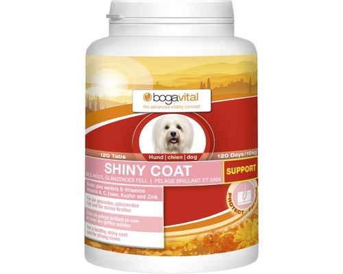 BOGAR Doplněk stravy Bogavital SHINY COAT support, pro psy, 180 g/120 tablet