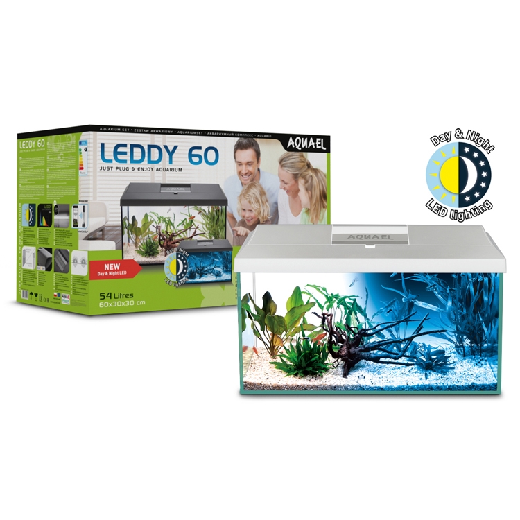 AQUAEL Akvarijní set LEDDY D&N 60 RECT. WHITE, 54l