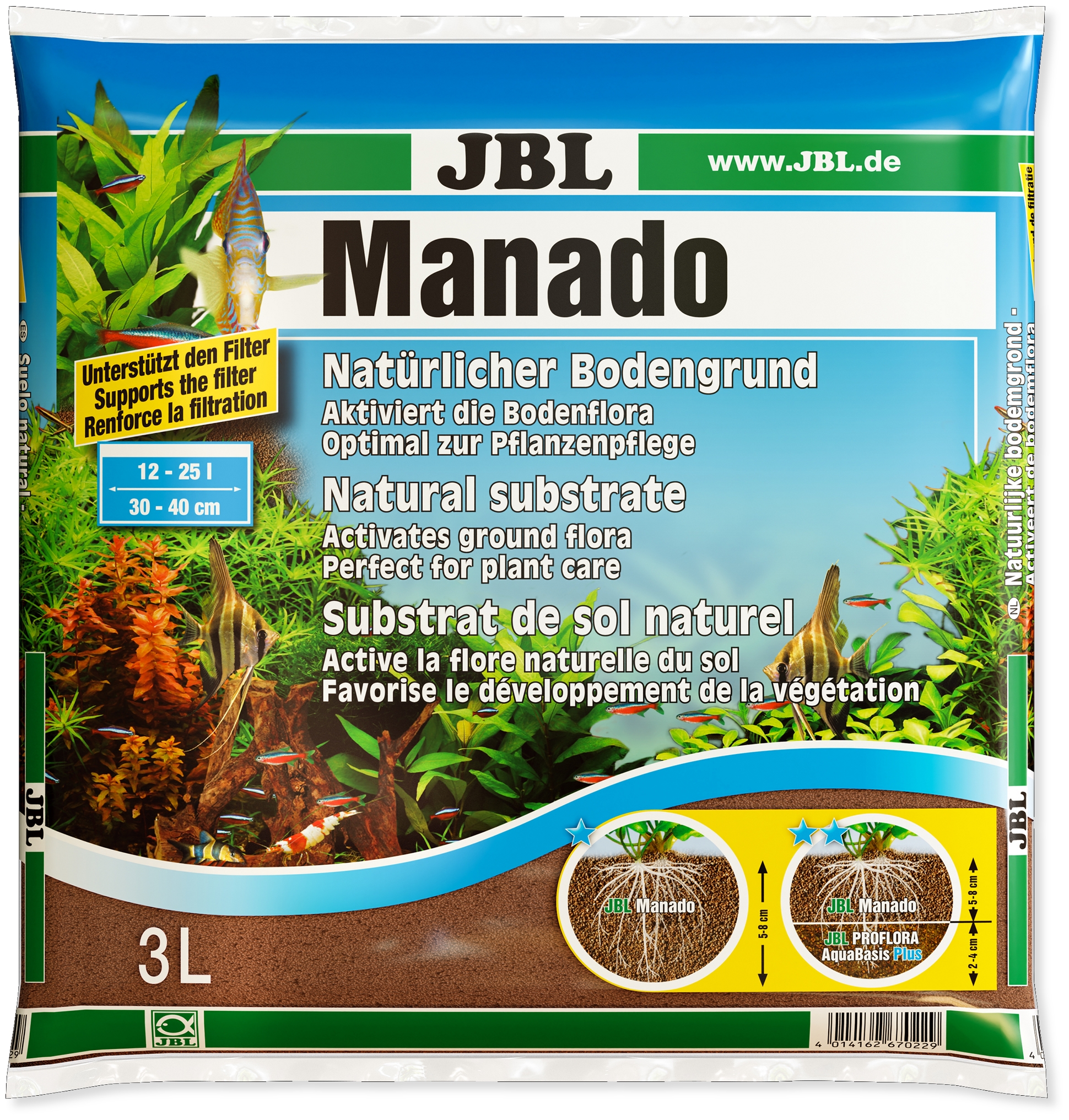 JBL Přírodní substrát Manado, 3 l