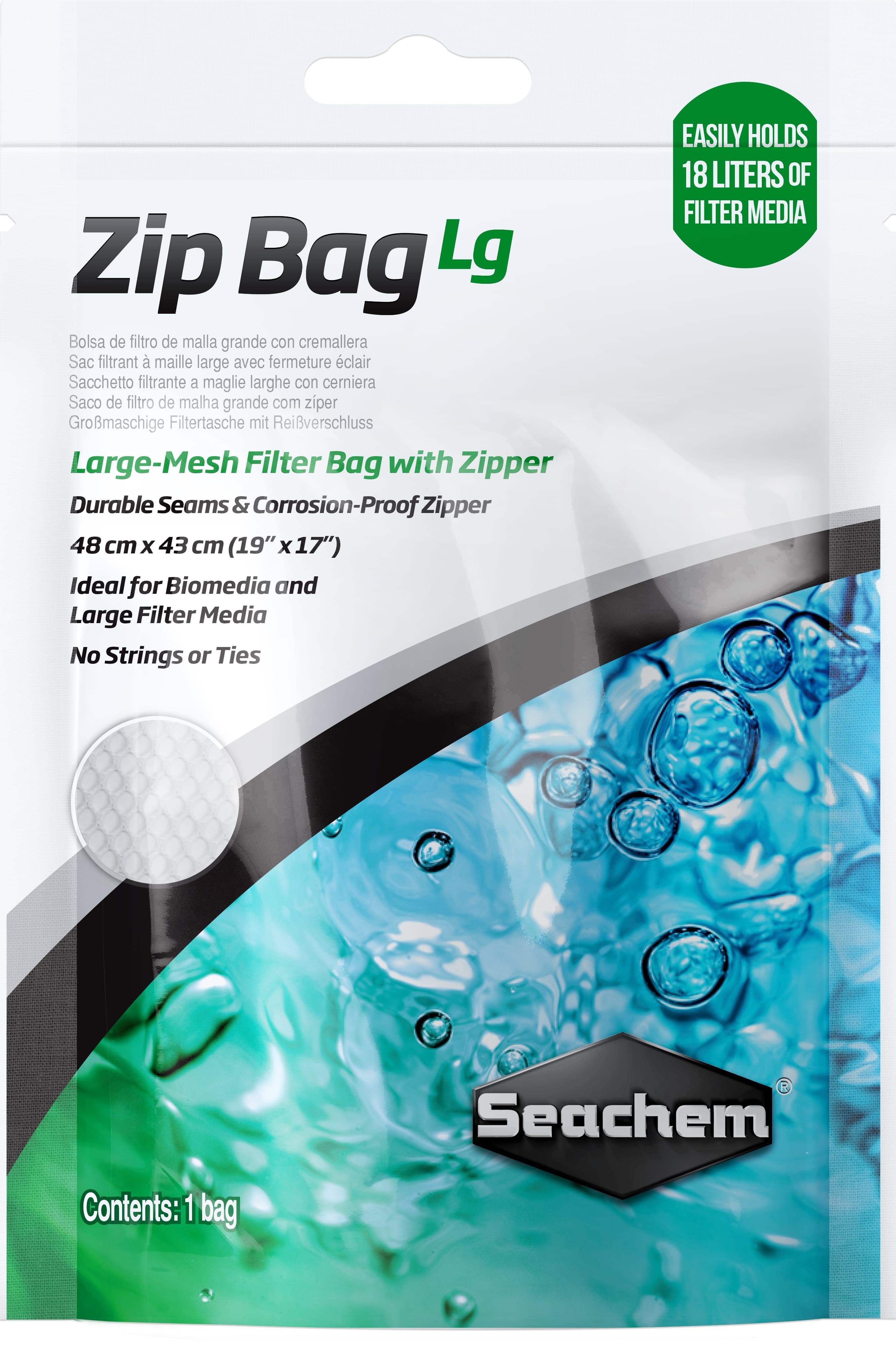 SEACHEM Large Zip Bag 48x43 cm, 18 l