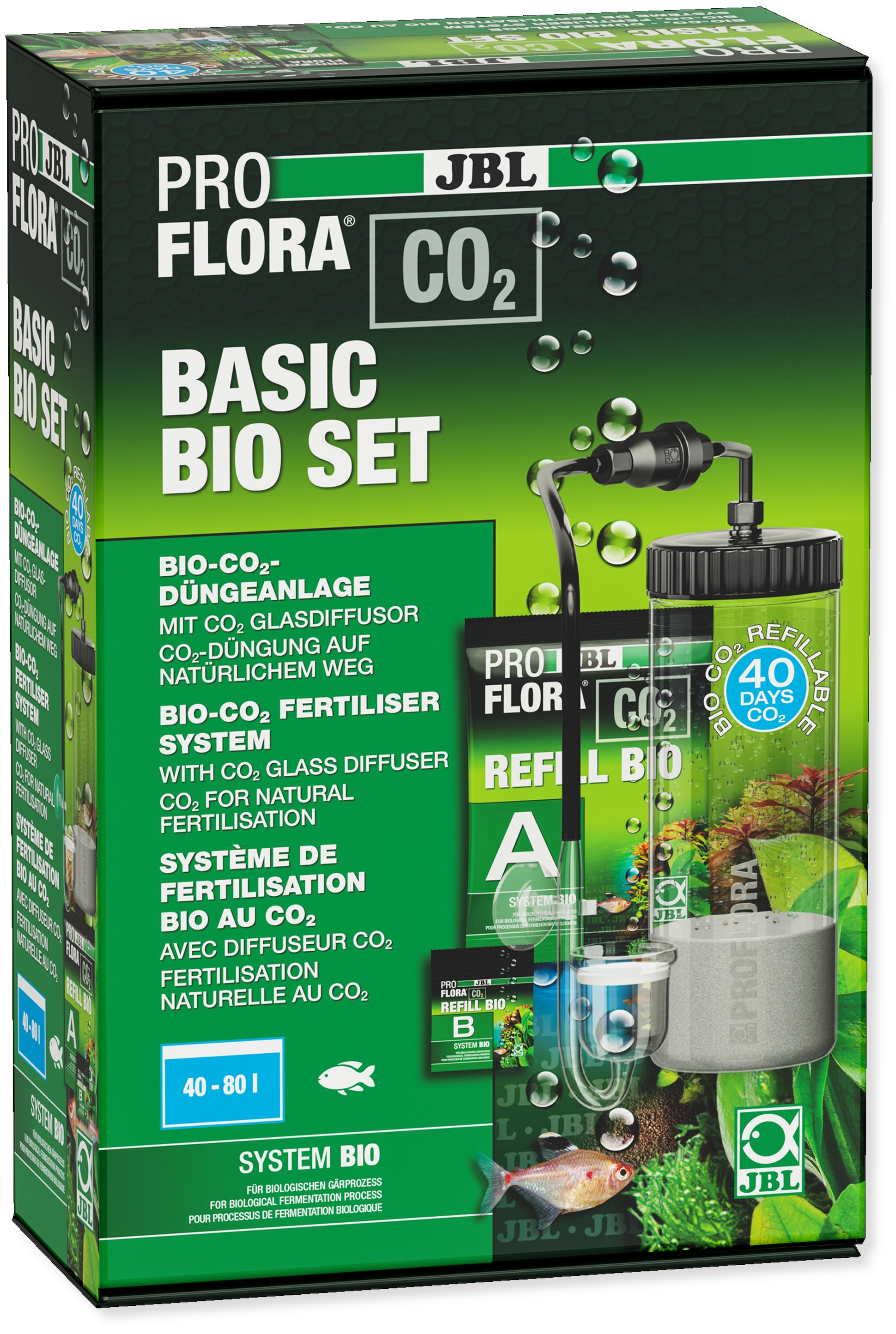 JBL Sada hnojícího zařízení PROFLORA CO2 BASIC BIO SET, pro 40-80l