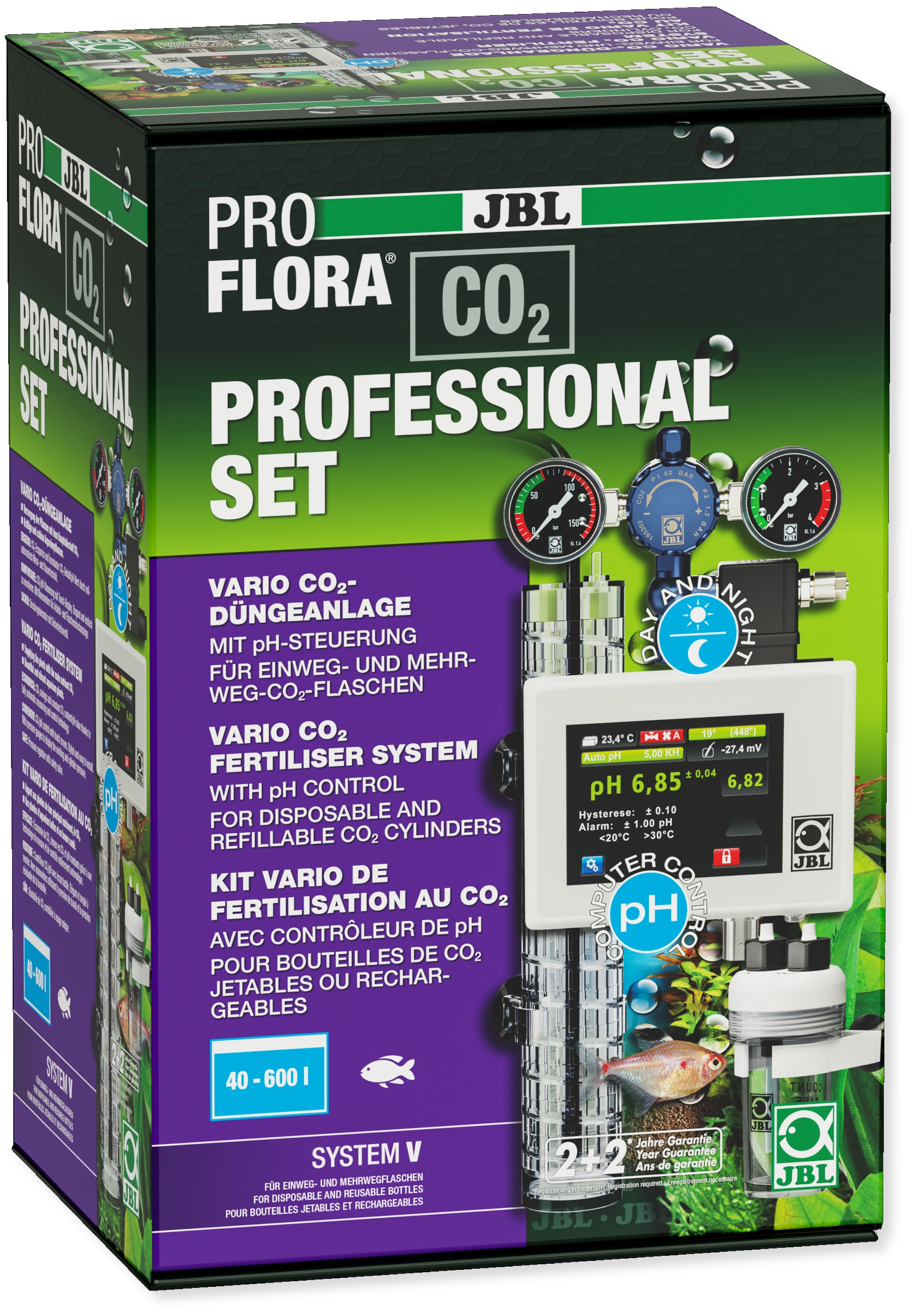 JBL hnojicí zařízení PROFLORA CO2 PROFESSIONAL SET V, pro akvária 40-600 l