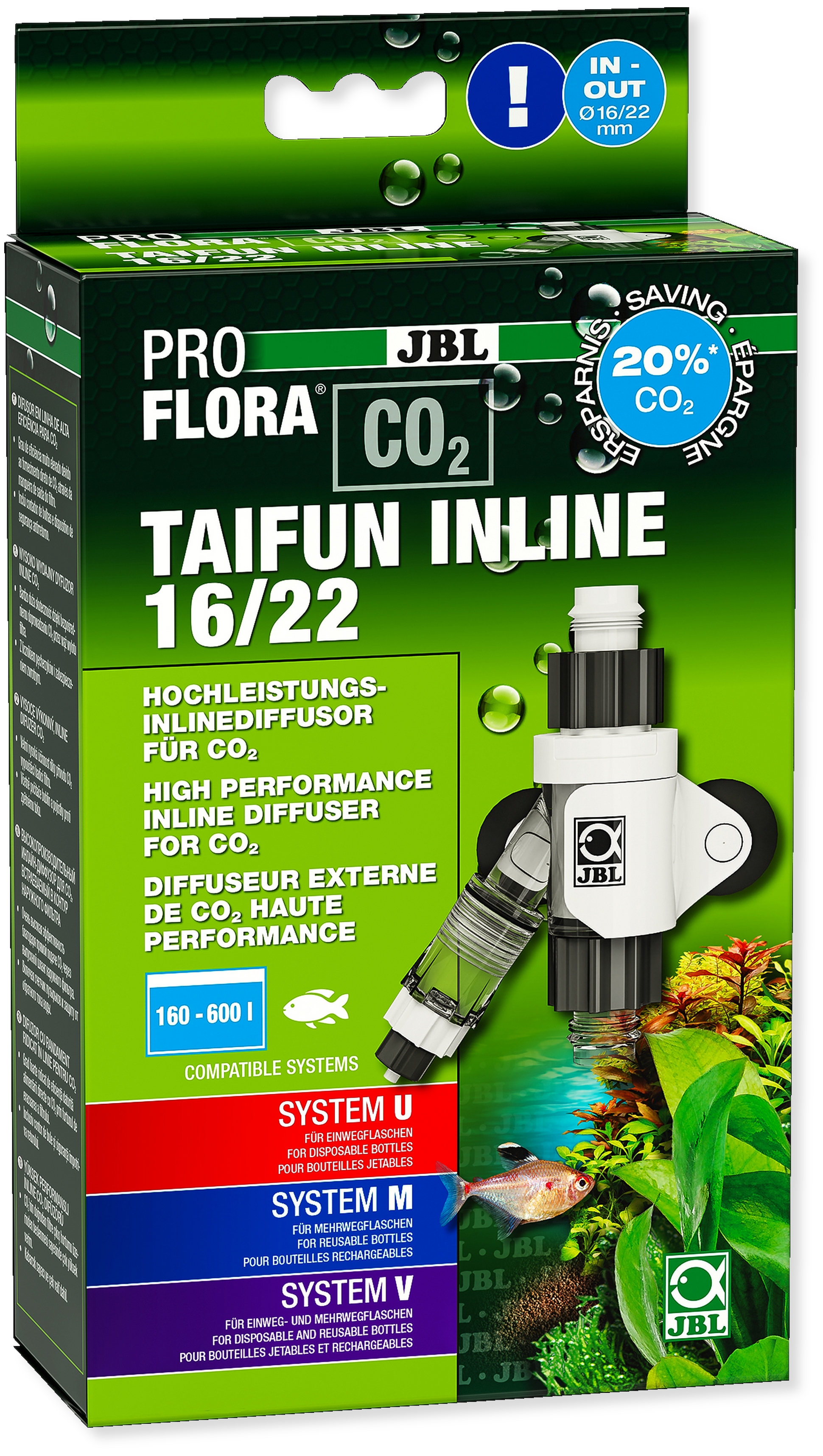 JBL Difuzér PROFLORA CO2 TAIFUN INLINE 16/22