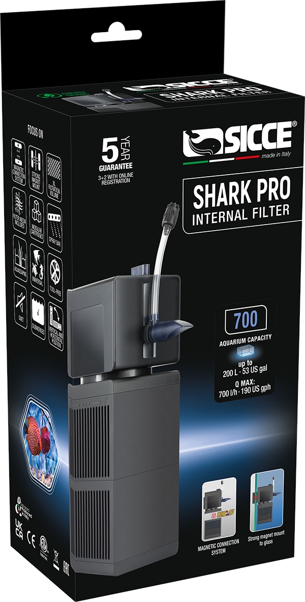 SICCE Vnitřní filtr SHARK PRO 700 do 200 l