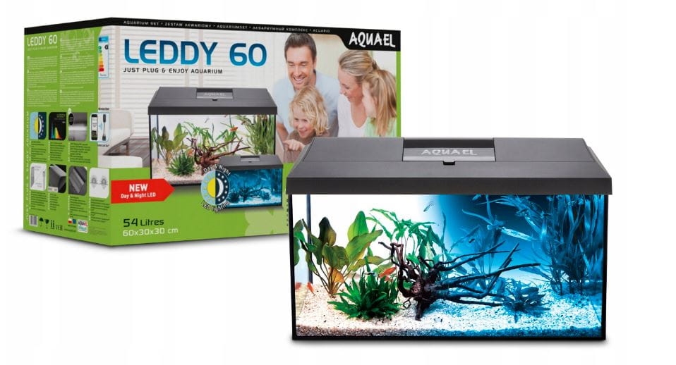 AQUAEL Akvarijní set Leddy 60 D&N 2.0, černý, 54 l