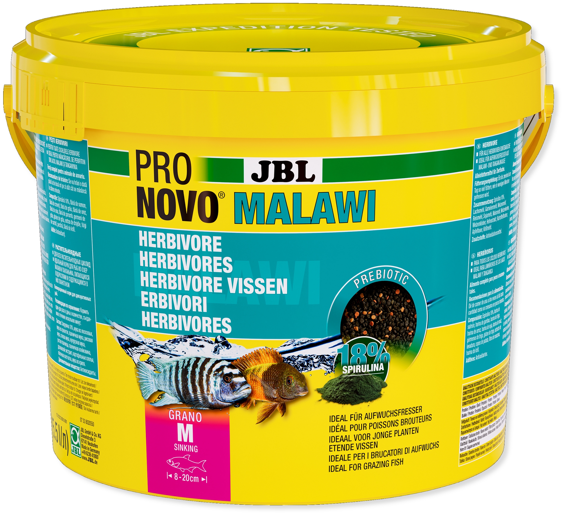 JBL Hlavní krmivo PRONOVO MALAWI GRANO M, 5,5 l
