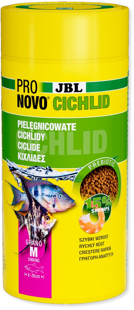 JBL Krmivo ProNovo Cichlid Grano M, 1000ml