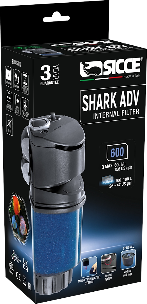 SICCE Shark ADV 600 vnitřní filtr do 130 l, 300-600 l/hod